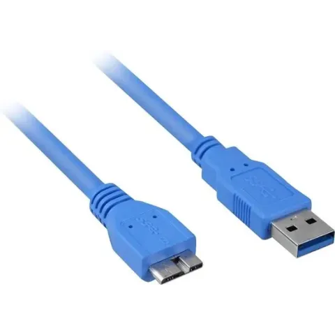 Sharkoon micro USB 3.0 USB-kabel 3 m Micro-USB B USB A Blauw