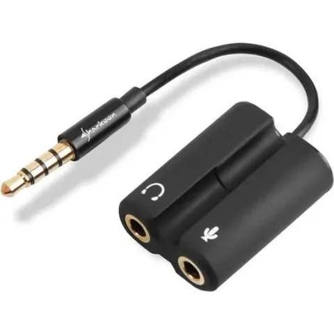 Sharkoon PMP35 tussenstuk voor kabels 3.5 mm stereo jack 3,5 mm Zwart