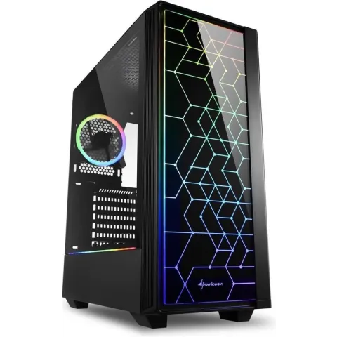 Sharkoon RGB LIT 100 Midi ATX Tower Zwart