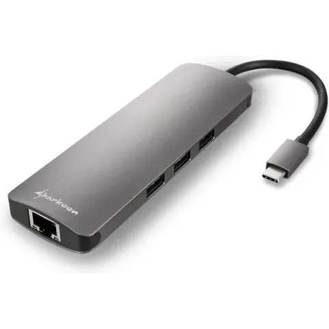 Sharkoon USB 3.0 Type C Combo Adapter interfacekaart/-adapter HDMI,RJ-45,USB 3.0