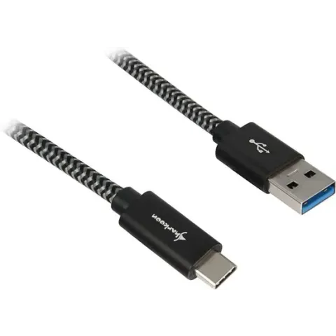 Sharkoon USB kabel - USB type A naar USB type C 1,0 meter - USB 3.1 - Zwart/grijs