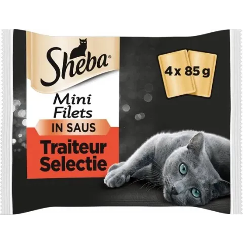 Sheba Multi-Pack Mini Filets Traiteur Pouch - Kattenvoer - Vlees 4x85 g