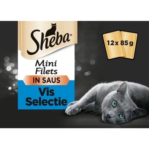 Sheba Multipack Mini Filets Saus Vis 12x85 g