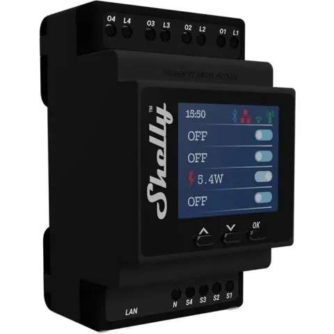 Shelly Pro 4PM WiFi DIN-rail schakelaar