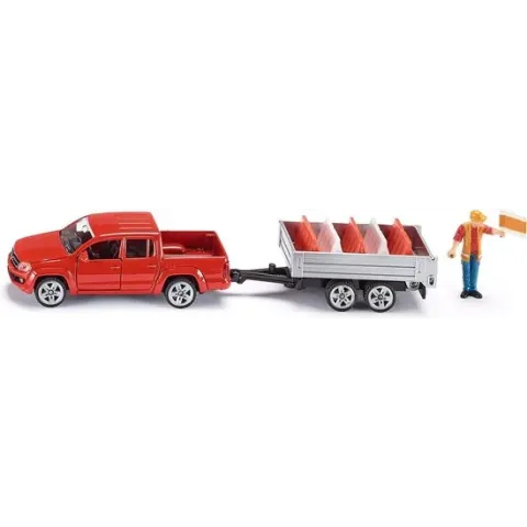 SIKU 3543 Pick up met Kantelaanhangwagen