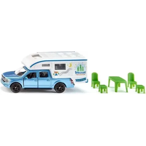 Siku Ford F150 Pick-up Camper Jongens 9,9 Cm Blauw 7-delig