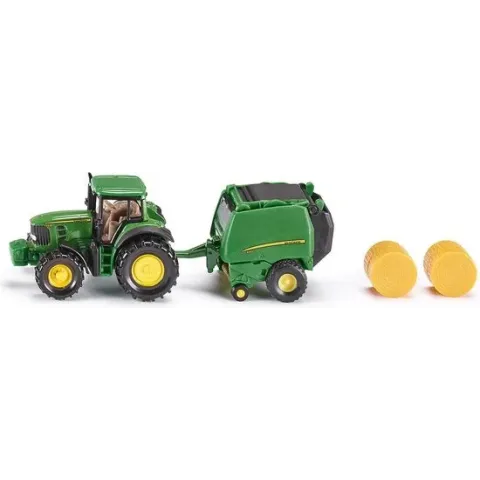 SIKU John Deere Tractor met Balenpers - Speelgoedvoertuig