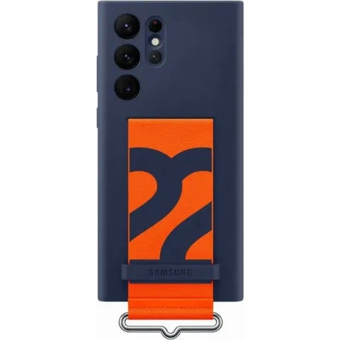 Siliconen Hoesje met Strap  - Samsung Galaxy S22 Ultra - Wit