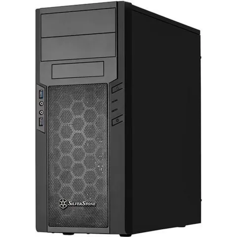 Silverstone PS13 Mini-Toren Zwart