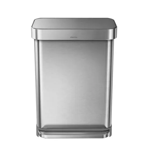 Simplehuman Rectangular Prullenbak - 55L - Liner Pocket - RVS