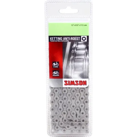 Simson Ketting Shimano Nexus 112 Schakels Maat 1/2"X3/32" Zilver