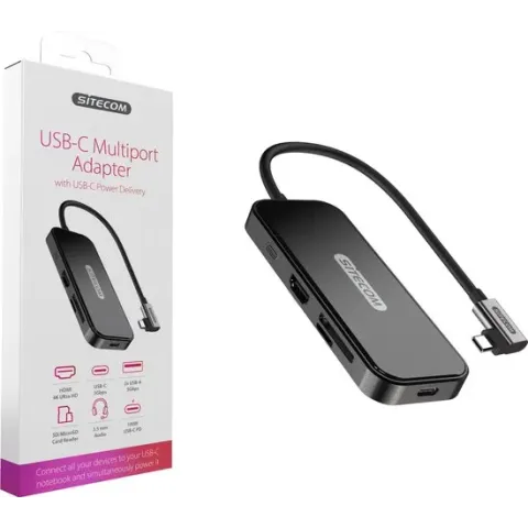 Sitecom USB-C Multiport Adapter with USB-C Power Delivery 100W