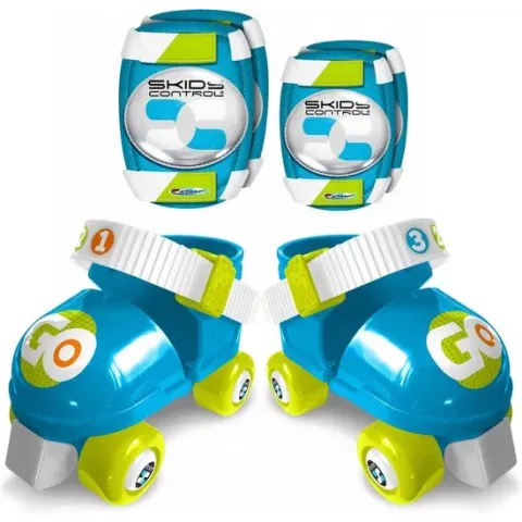 Skids Control Rolschaatsen Met Bescherming Jongens Blauw Maat 23-27