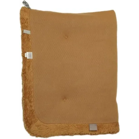 Snoozebaby speelkleed of boxkleed Cheerful Playing - duurzaam materiaal - met labeltjes - 75x95cm in Toffee
