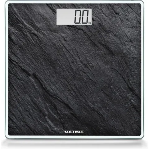 Soehnle personenweegschaal digitaal Style Sense Compact 300 - Leisteenlook - tot 180 kg - incl. batterijen