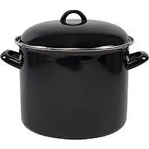 Soeppan | 24Cm | 8Ltr | Emaille | Zwart