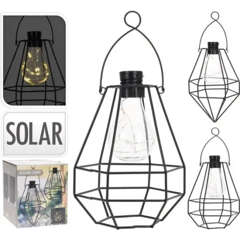 Solar Bulb LED Draadlantaarn Zwart Assorti