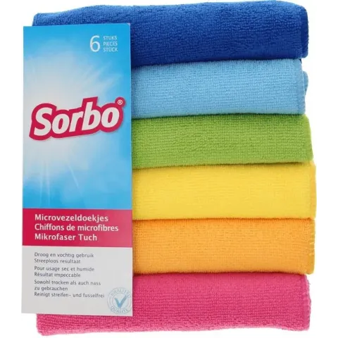 Sorbo Microvezeldoek - 6 stuks - Assorti