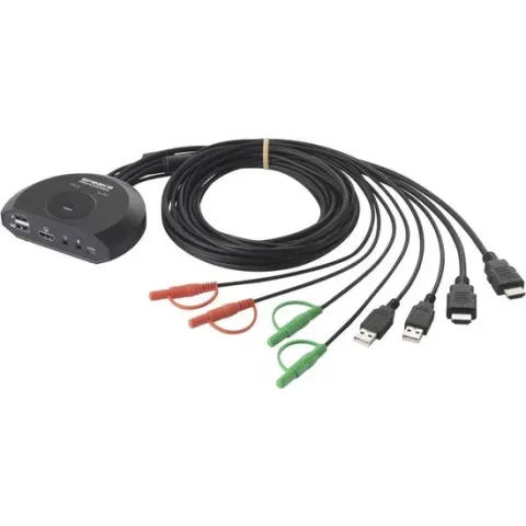 SpeaKa Professional SP-KVM-210 2 poorten KVM-switch HDMI Toetsenbord 4096 x 2160 Pixel
