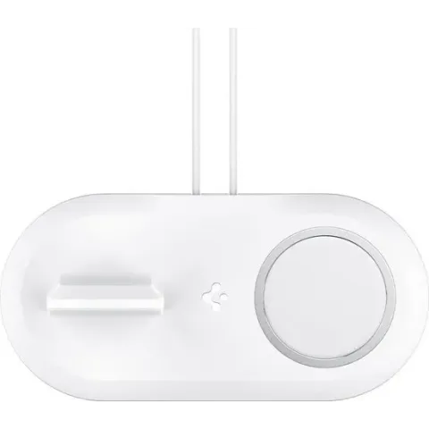 Spigen MagFit Duo Docking Stand voor Apple Watch en Magsafe Lader - Wit