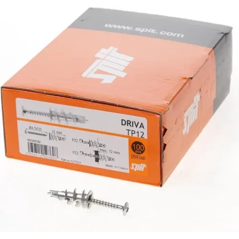 Spit Driva TP12 Gipsplaatplug incl. schroef - PZ2 - 31x14mm