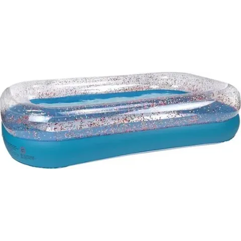 Splash Opblaasbaar Glitter Zwembad 211cm Transparant/Blauw