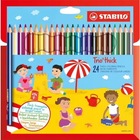 STABILO Trio Dik Kleurpotloden - Etui 24 kleuren