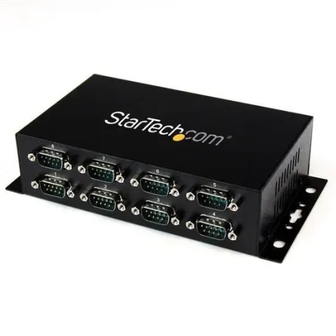 StarTech 8-poort USB naar DB9 RS232 Seriële Adapter Hub – Industriële DIN-rail en Wandmontage