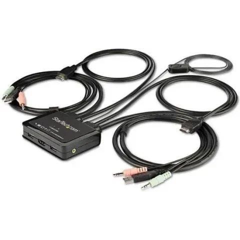 StarTech.com 2-poorts HDMI KVM switch met geïntegreerde kabels USB 4K 60Hz