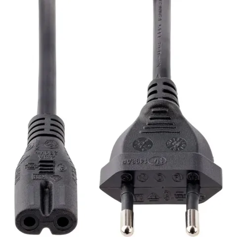 StarTech.com 2m Laptop Stroomkabel, EU Plug naar C7, 2.5A 250V, 18AWG, Laptop Vervangkabel, Printer Voedingkabel, Laptop Lader Kabel / Laadkabel, UL-Listed (752E-2M-POWER-LEAD)