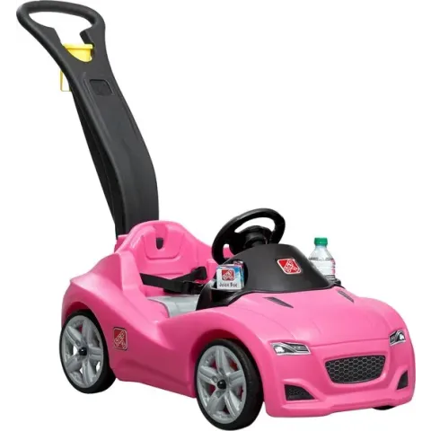 Step2 Whisper Ride Cruiser Loopwagen in Roze - Duwauto / Loopauto met duwstang - Voor kinderen vanaf 1,5 jaar