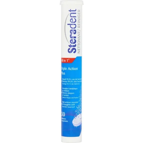 Steradent Triple Action Plus Kunstgebit Reiniger - 30 tabletten - Kunstgebitreiniging