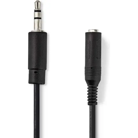 Stereo-Audiokabel | 3,5 mm Male | 6,35 mm Female | Vernikkeld | 0.20 m | Rond | Zwart | Blister