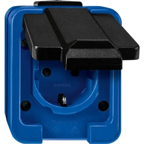 Stopcontact - Opbouw - Randaarde - 1V - Blauw - Slagvast - Schneider Electric - 279075