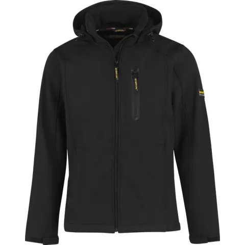 STØRVIK NAPIER Softshell Werkjas 4 Seizoenen Heren - Winddicht - Fleece Gevoerd - Waterafstotend - Ademend - Afneembare Capuchon - Maat 3XL - Zwart