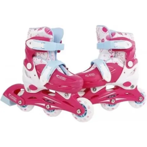 Street Rider Inline Skates - Verstelbaar - Hardboot Skeeler - Roze/ Wit - Maat 27/30