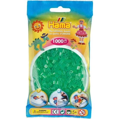 Strijkkralen Hama 1000 Stuks Groen Doorzichtig