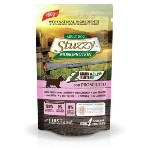 Stuzzy - Monoproteïn - Ham - Hond - Natvoer - Volledig voer - 12 x 150 gr