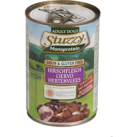 Stuzzy Monoproteïn Hert - Hond - Natvoer - Volledig voer - 6 x 400 gr