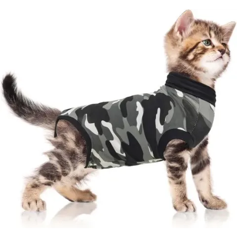 Suitical recovery suit kat zwart camouflage xxs 33-42 cm