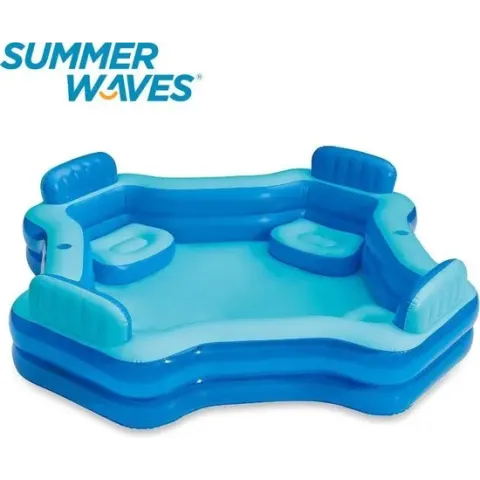 Summer Waves Opblaaszwembad | Deluxe Comfort  | 267 x 267 x 66 cm | Blauw