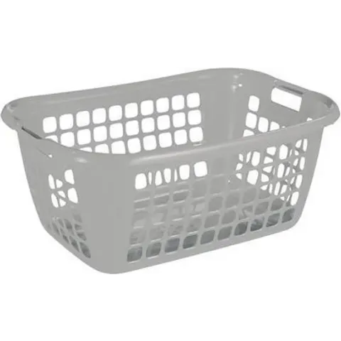 Sunware - Basic wasmand 65cm laag grijs  - 65 x 45 x 27 cm