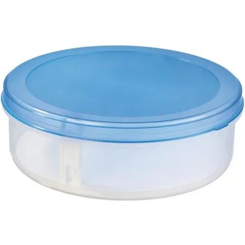 Sunware - Club Cuisine taartdoos met lift transparant blauw - 35 x 35 x 12 cm