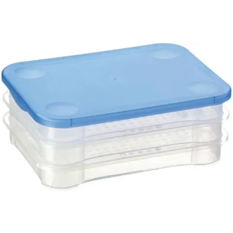 Sunware - Club Cuisine vleeswarendoos transparant blauw - 22,5 x 16,5 x 9 cm