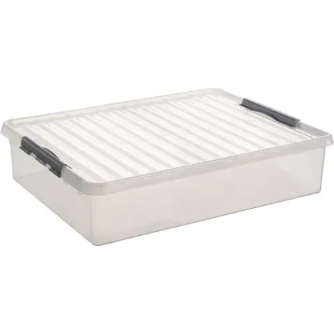 Sunware - Q-line opbergbox 60L transparant metaal - 80 x 50 x 18 cm