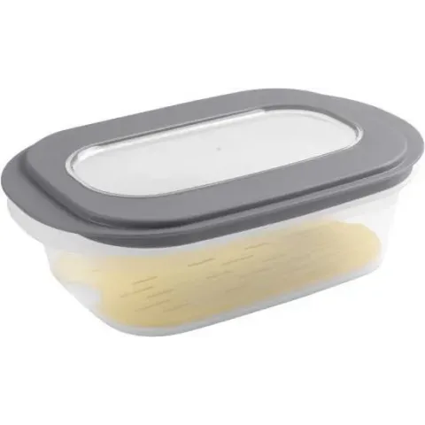 Sunware - Sigma home kaasdoos met tray transparant grijs - 26,5 x 17,2 x 10,5 cm