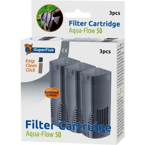 Superfish 50 AquaFLow Easy Click Cartridge - Aquariumfilter - Navulling - 3 Stuks