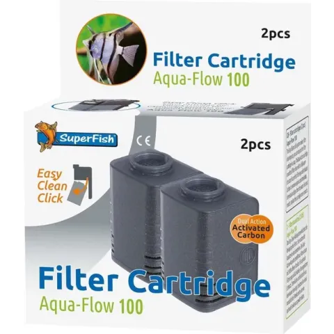 SuperFish AquaFlow Easy Click 100 Cartridge - Aquariumfilter - 2 Stuks