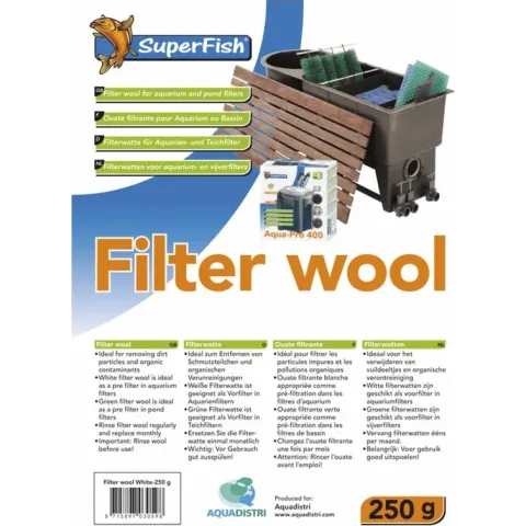 Superfish filterwatten wit - 250 gr