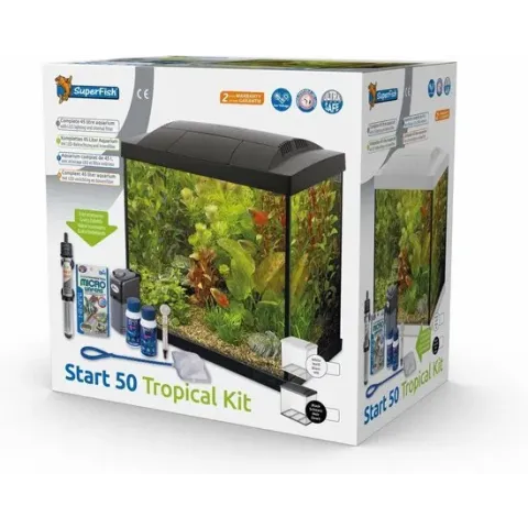 SuperFish Start 50 Tropical Kit - 48 x 28 x 37 - 50 L - Zwart